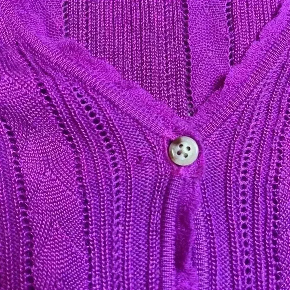 Lauren Ralph Lauren Bright Purple Knit Button Cardigan Sweater‎ 2X V  Neck - Picture 5 of 5
